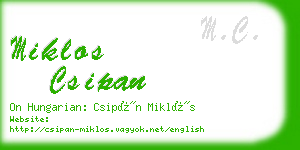 miklos csipan business card
